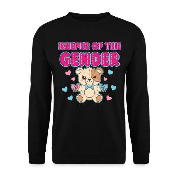 Gender Reveal Keeper Of The Gender Baby Shower Mom - Unisex Sweatshirt - black - Front - Alina (178cm) & Michal (187cm)