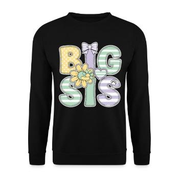 Geschlechterenthüllung Big Sis Babyparty Big Sister - Unisex Pullover - Schwarz - Vorne - Alina (178cm) & Michal (187cm)