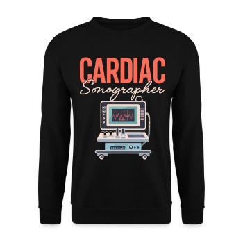 Herzsonograph Sonographie - Unisex Pullover - Schwarz - Vorne - Alina (178cm) & Michal (187cm)