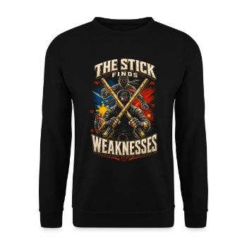 Escrima Arnis Arts martiaux Le bâton trouve une faiblesse - Sweat-shirt Unisexe - noir - Devant - Alina (178cm) & Michal (187cm)