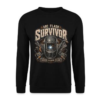 Welder Welding Professional Arc Flash Survivor - Unisex Sweatshirt - black - Front - Alina (178cm) & Michal (187cm)