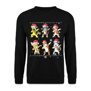 Dab des chiens de Noël : cadeau drôle pour chiot de Noël - Sweat-shirt Unisexe - noir - Devant - Alina (178cm) & Michal (187cm)