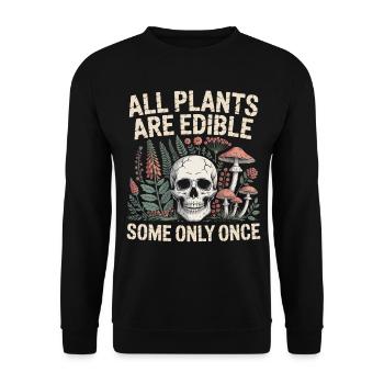 Skull Garden: All Plants Are Edible - Unisex Sweatshirt - black - Front - Alina (178cm) & Michal (187cm)