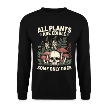 All Plants Are Edible Skull Garden - Unisex Sweatshirt - black - Front - Alina (178cm) & Michal (187cm)
