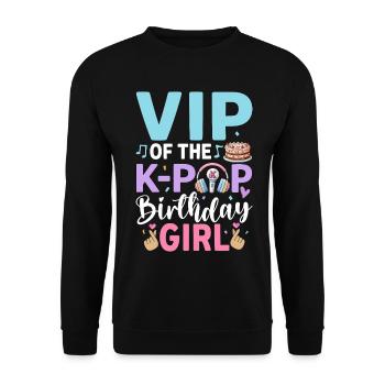 VIP Of The K-Pop Birthday Girl - Unisex Sweatshirt - black - Front - Alina (178cm) & Michal (187cm)