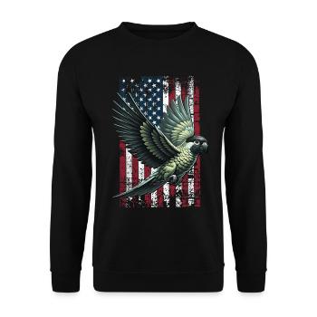 Nanday Conure US Nandaysittich - Unisex Pullover - Schwarz - Vorne - Alina (178cm) & Michal (187cm)