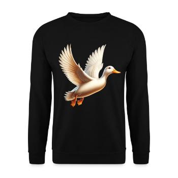 Canard ékiné de Pékin - Sweat-shirt Unisexe - noir - Devant - Alina (178cm) & Michal (187cm)