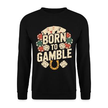 Motif de jeu avec cartes et jetons - Sweat-shirt Unisexe - noir - Devant - Alina (178cm) & Michal (187cm)