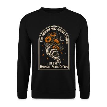 Skeleton Gothic Flowers | Dark Academia Quote - Unisex Sweatshirt - black - Front - Alina (178cm) & Michal (187cm)