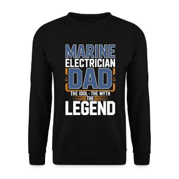 Marine Electrician Dad The Idol Marine Engineer - Unisex Sweatshirt - black - Front - Alina (178cm) & Michal (187cm)