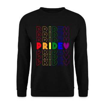 LGBT Gay Pride Regenbogen - Unisex Pullover - Schwarz - Vorne - Alina (178cm) & Michal (187cm)
