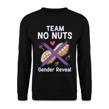 Gender Reveal Team No Nuts Babyparty-Team Mädchen - Unisex Pullover - Schwarz - Vorne - Alina (178cm) & Michal (187cm)