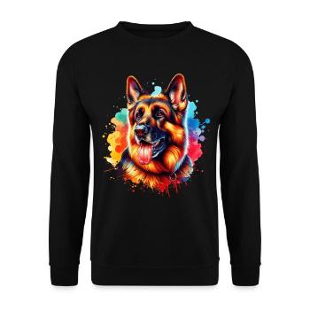 Motif du berger allemand - Sweat-shirt Unisexe - noir - Devant - Alina (178cm) & Michal (187cm)