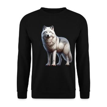 Arctic wolf - Unisex Sweatshirt - black - Front - Alina (178cm) & Michal (187cm)