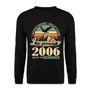 Gift, born in 2006, 20th birthday, 20 years - Unisex Sweatshirt - black - Front - Alina (178cm) & Michal (187cm)