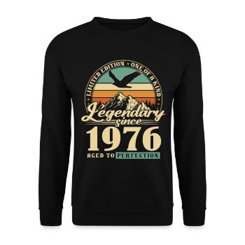 Gift, né en 1976, 50e anniversaire, 50 ans - Sweat-shirt Unisexe - noir - Devant - Alina (178cm) & Michal (187cm)