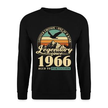 Gift, born in 1966, 60th birthday, 60 years - Unisex Sweatshirt - black - Front - Alina (178cm) & Michal (187cm)