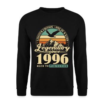 Gift, born in 1996, 30th birthday, 30 years - Unisex Sweatshirt - black - Front - Alina (178cm) & Michal (187cm)