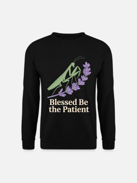 Praying mantis with lavender - Unisex Sweatshirt - black