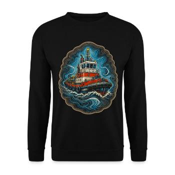 Schleppschiffe Schlepper - Unisex Pullover - Schwarz - Vorne - Alina (178cm) & Michal (187cm)