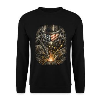 Welder Welding Specialist - Unisex Sweatshirt - black - Front - Alina (178cm) & Michal (187cm)