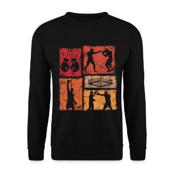 Graphismes de boxe pour boxeurs et entraîneurs - Sweat-shirt Unisexe - noir - Devant - Alina (178cm) & Michal (187cm)