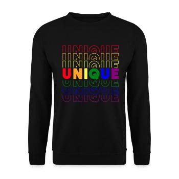 LGBT Gay Pride Month Love is unique - Unisex Sweatshirt - black - Front - Alina (178cm) & Michal (187cm)