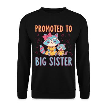 Gender reveal Promoted To Big Sister Baby Shower - Unisex Sweatshirt - black - Front - Alina (178cm) & Michal (187cm)