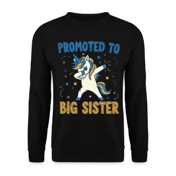 Gender reveal Promoted To Big Sister baby shower - Unisex Sweatshirt - black - Front - Alina (178cm) & Michal (187cm)