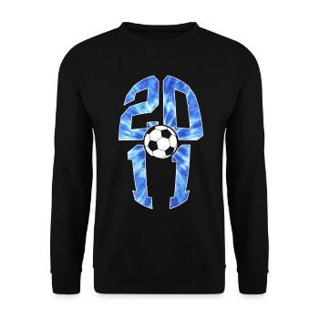15 YEARS BORN 2011 FOOTBALL 15TH BIRTHDAY - Unisex Sweatshirt - black - Front - Alina (178cm) & Michal (187cm)