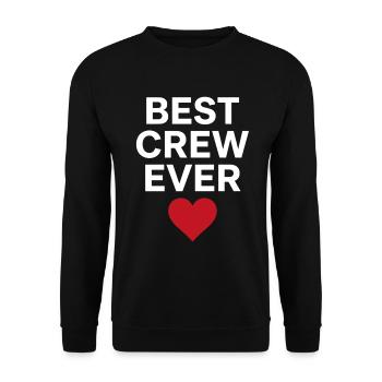 Best Crew Ever Herz Team Spruch - Unisex Sweatshirt - black - Front - Alina (178cm) & Michal (187cm)