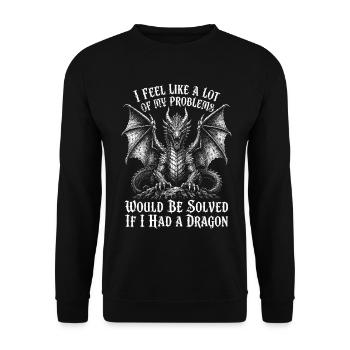 Problèmes résolus si j’avais un dragon - Sweat-shirt Unisexe - noir - Devant - Alina (178cm) & Michal (187cm)