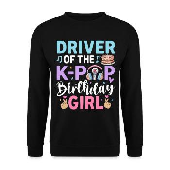 Driver Of The K-Pop Birthday Girl - Unisex Sweatshirt - black - Front - Alina (178cm) & Michal (187cm)