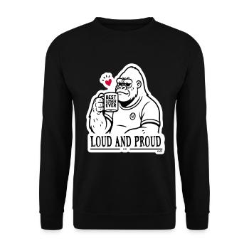 Loud and Proud Gorilla Mug Best Loser Ever - Unisex Sweatshirt - black - Front - Alina (178cm) & Michal (187cm)