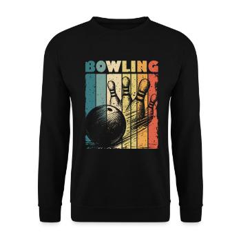Bowling Skittles Vintage Graphic - Unisex Sweatshirt - black - Front - Alina (178cm) & Michal (187cm)
