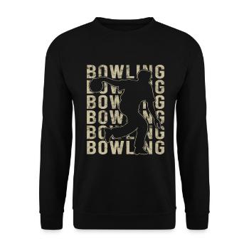 Bowling Skittles Retro Graphic - Unisex Sweatshirt - black - Front - Alina (178cm) & Michal (187cm)