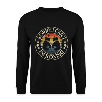 Désolé, je ne peux pas, je boxe - Sweat-shirt Unisexe - noir - Devant - Alina (178cm) & Michal (187cm)