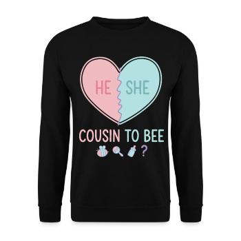 Gender Reveal He She Cousin To Bee Baby Shower - Unisex Sweatshirt - black - Front - Alina (178cm) & Michal (187cm)