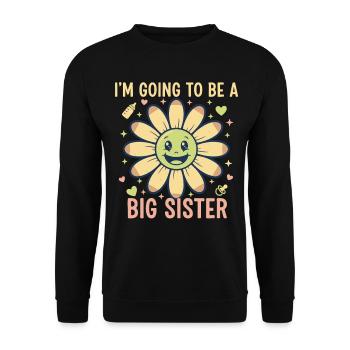 Gender Reveal Baby Shower Big Sister Baby - Unisex Sweatshirt - black - Front - Alina (178cm) & Michal (187cm)