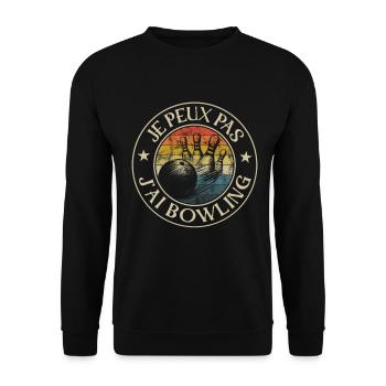 Je Ne Peux Pas J'ai Bowling - Unisex Pullover - Schwarz - Vorne - Alina (178cm) & Michal (187cm)