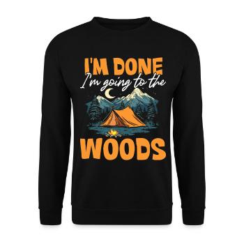 Adventure Outdoor Camping Forest Camper Survivalist - Unisex Sweatshirt - black - Front - Alina (178cm) & Michal (187cm)