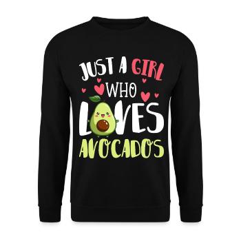 Mädchen liebt Avocados - Unisex Pullover - Schwarz - Vorne - Alina (178cm) & Michal (187cm)