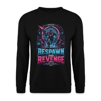 Laser Tag Respawn And Revenge - Unisex Pullover - Schwarz - Vorne - Alina (178cm) & Michal (187cm)