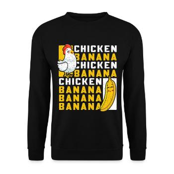 Chicken And Banana Dance Funny Fruit Meme - Unisex Sweatshirt - black - Front - Alina (178cm) & Michal (187cm)