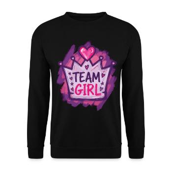 Révélation du sexe : équipe fille baby shower Maman Papa - Sweat-shirt Unisexe - noir - Devant - Alina (178cm) & Michal (187cm)