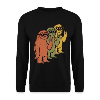 Cool Sloths Skirt - Unisex Sweatshirt - black - Front - Alina (178cm) & Michal (187cm)