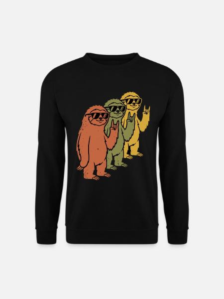 Coole Faultiere Rock - Unisex Pullover - Schwarz