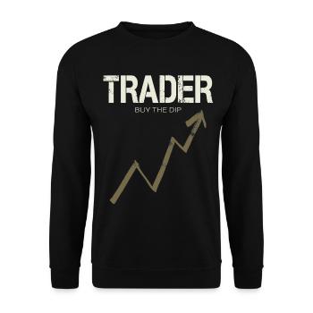Trader : Achetez la baisse pour le day trader et la cryptomonnaie - Sweat-shirt Unisexe - noir - Devant - Alina (178cm) & Michal (187cm)