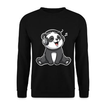 Panda Musik - Unisex Pullover - Schwarz - Vorne - Alina (178cm) & Michal (187cm)
