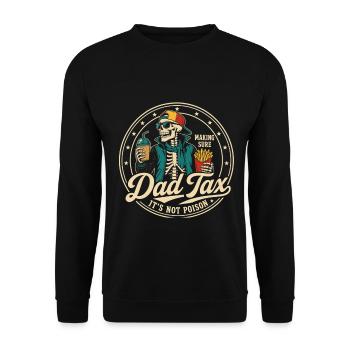 Dad Tax Retro Snack Badge - Unisex Sweatshirt - black - Front - Alina (178cm) & Michal (187cm)